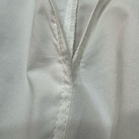 Proenza Schouler Pleated High Neck Blouse Small Cotton Poplin White Long Sleeve - Picture 15 of 16